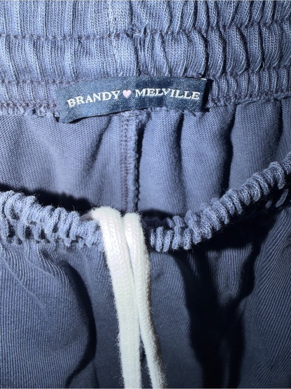 Brandy Melville Navy Blue Wide-Leg Drawstring Sweatpants - Picture 3 of 3